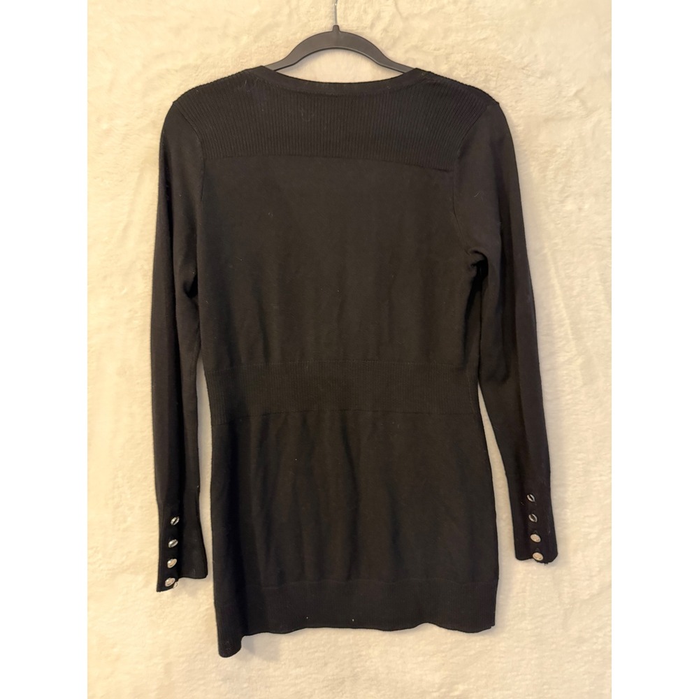 White House Black Market Cardigan Womens Small 100% Merino Wool Long V-Neck